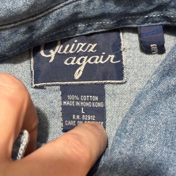 Vintage Embroidered Denim Button Down Shirt - Picture 6 of 9